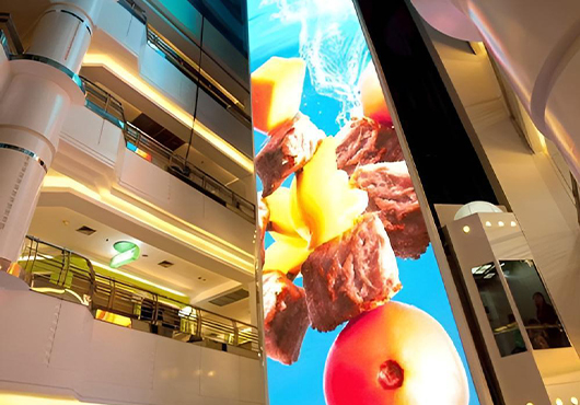 Mall staircase transparent screen